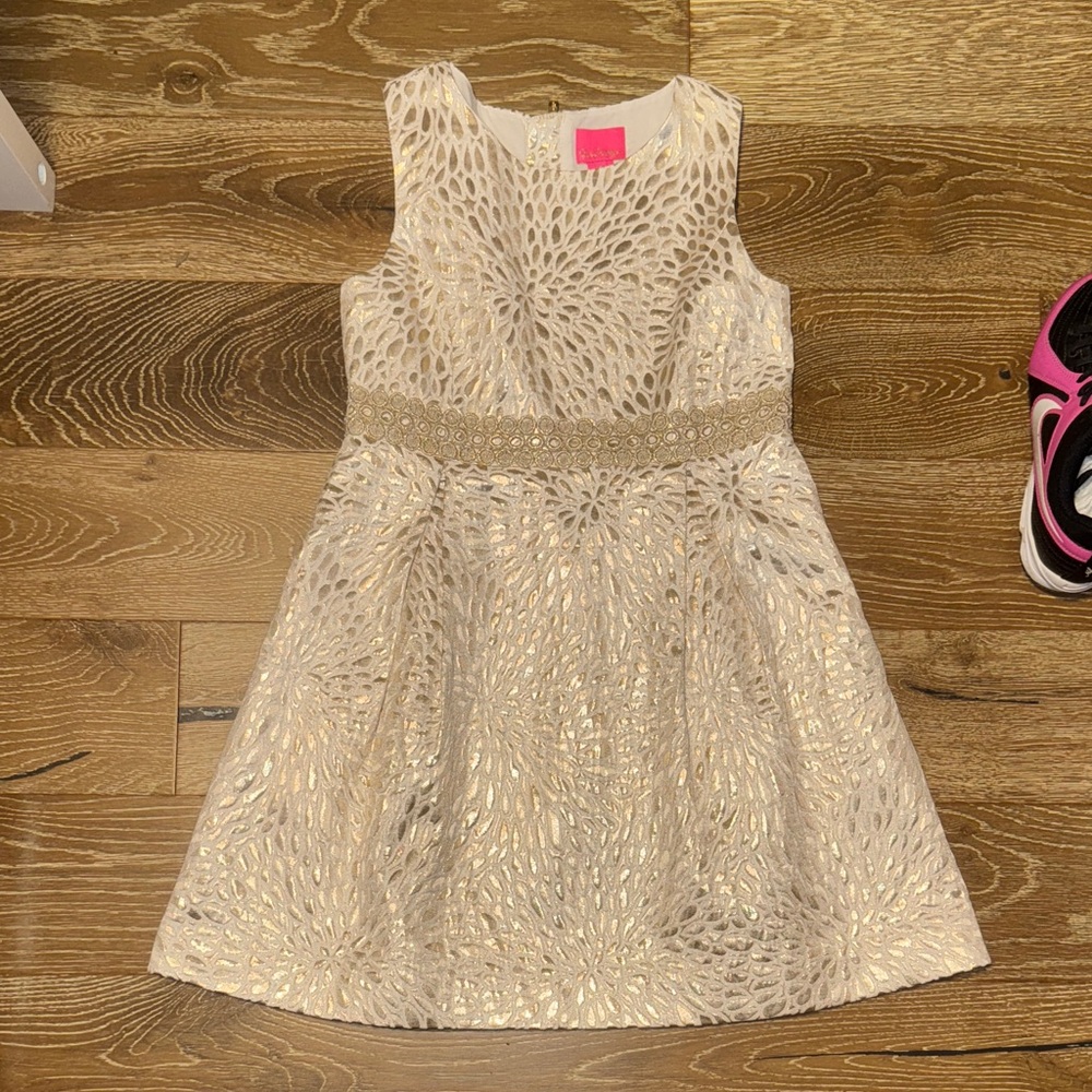 Lilly Pulitzer Cream and Gold Kids Dress